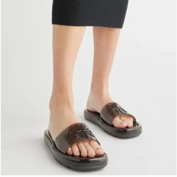 Tory Burch Bubble Jelly Slide Sandal – Size 6 – Perfect Black – NWT - Picture 1 of 6